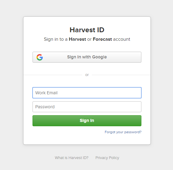 harvest fare login